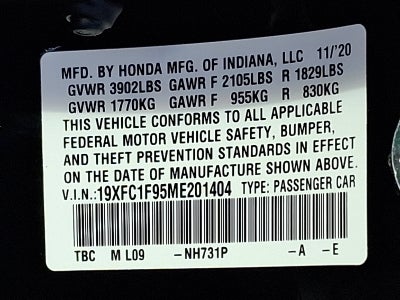 2021 Honda Civic Sedan Touring