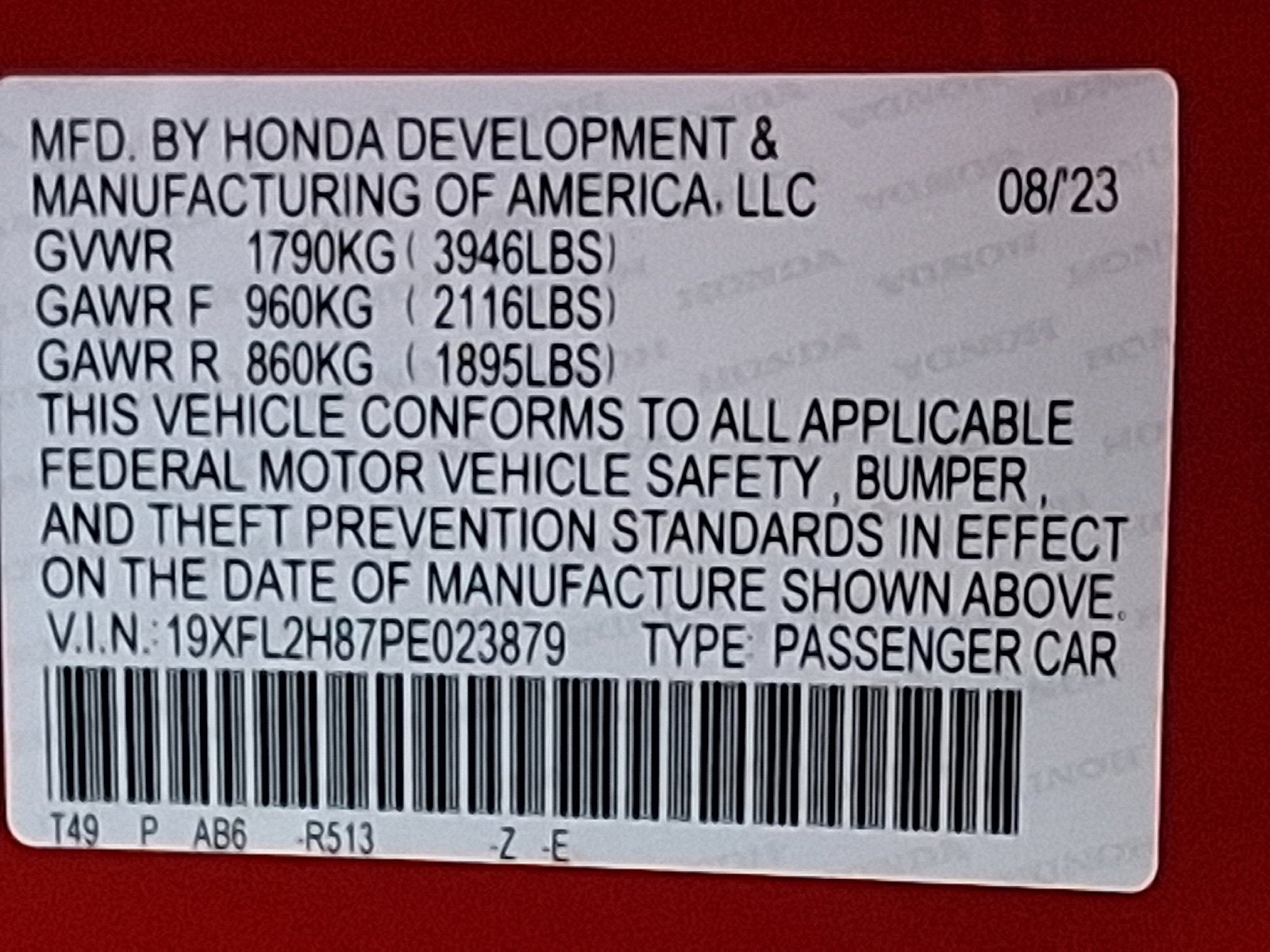 2023 Honda Civic Hatchback Sport