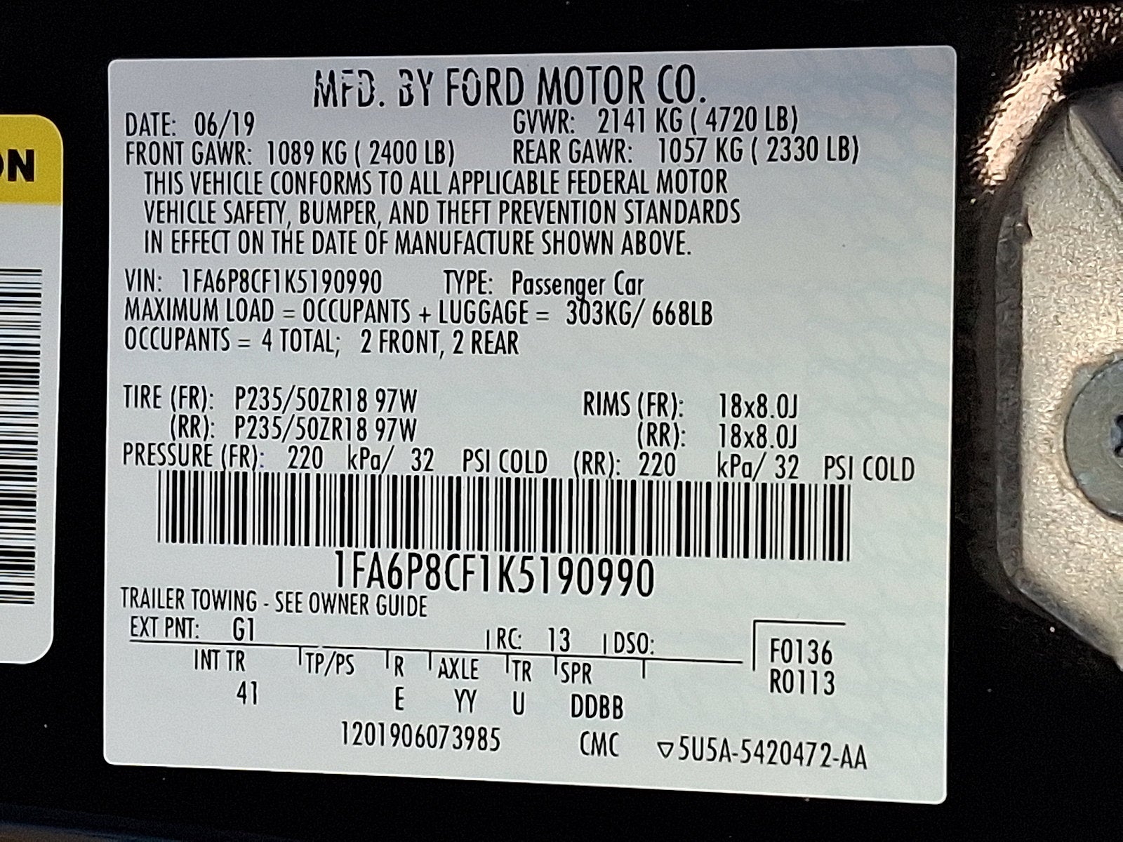 2019 Ford Mustang GT Premium