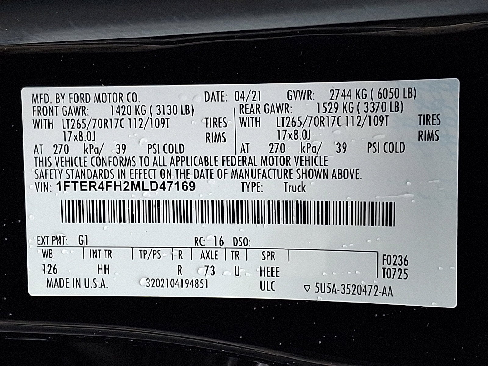 2021 Ford Ranger LARIAT