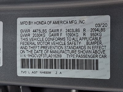 2020 Honda Accord Sedan Sport