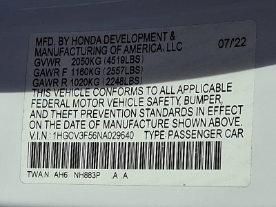 2022 Honda Accord Hybrid EX-L