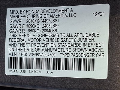 2022 Honda Accord Hybrid Touring