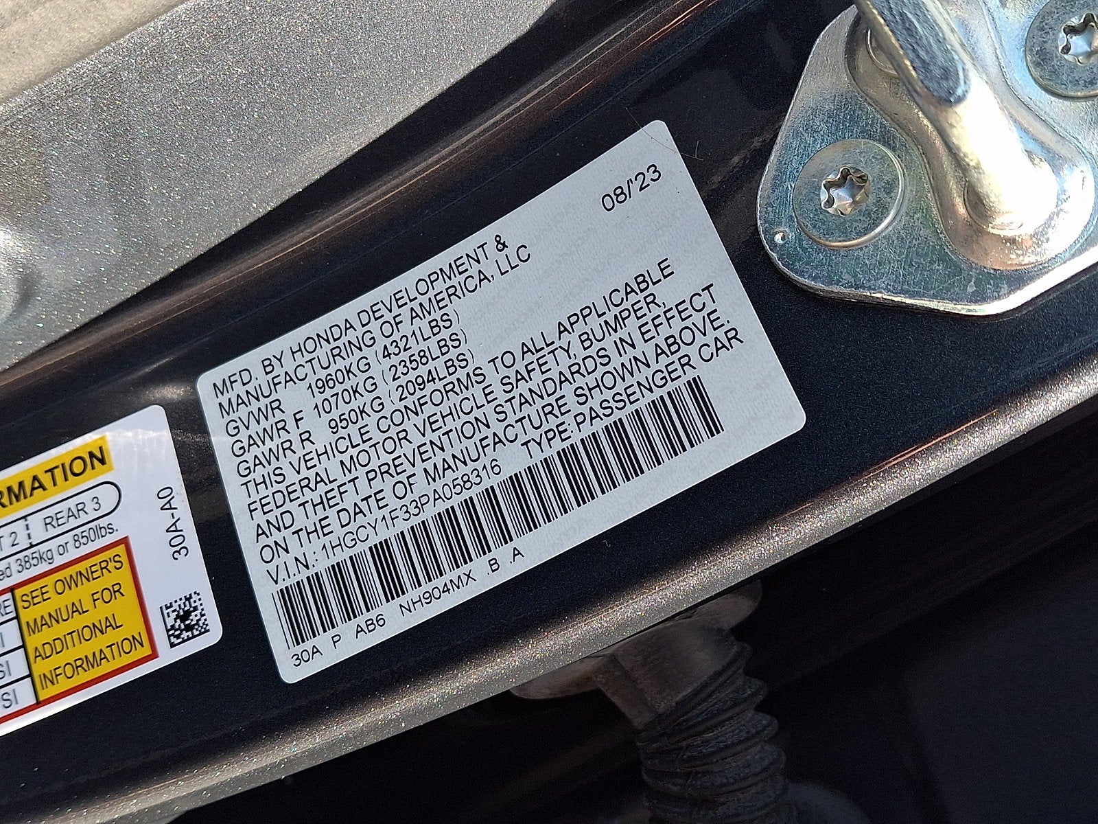 2023 Honda Accord Sedan EX