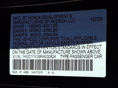 2024 Honda Accord Sedan EX