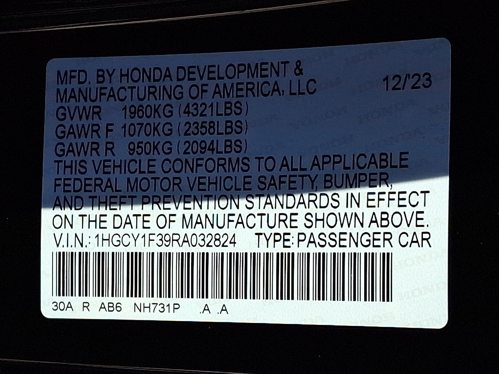 2024 Honda Accord Sedan EX