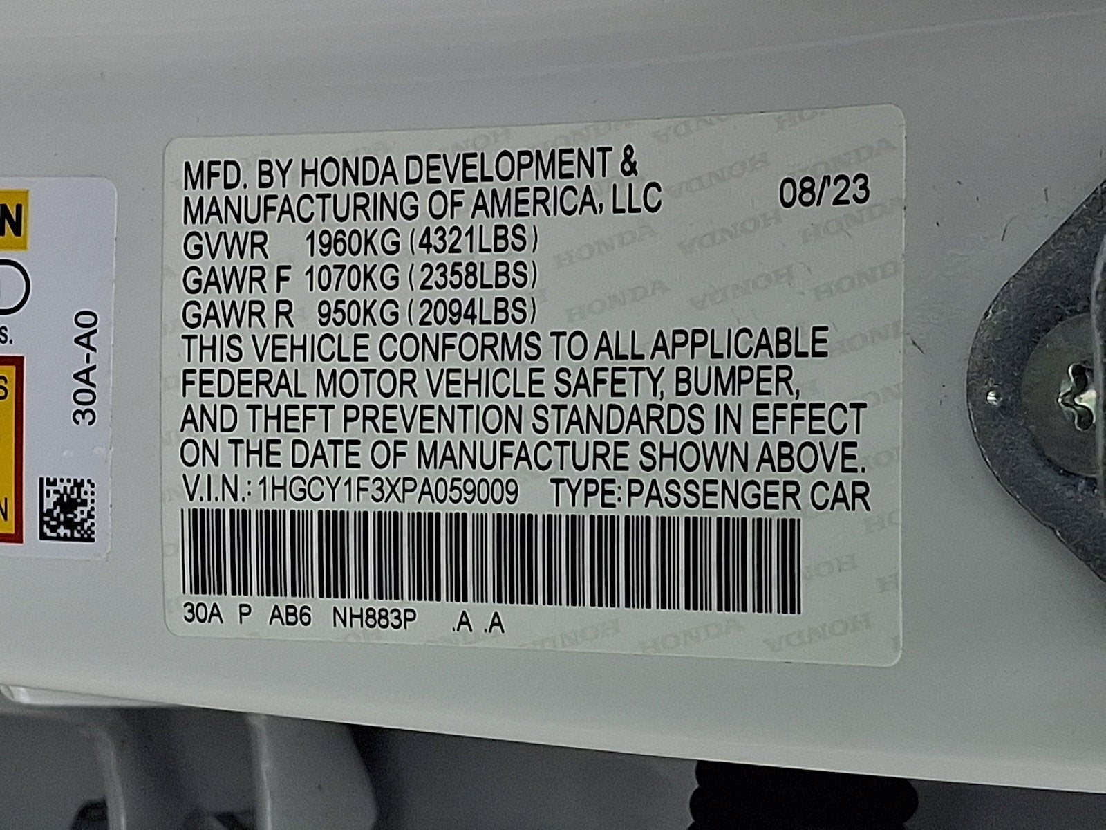 2023 Honda Accord Sedan EX