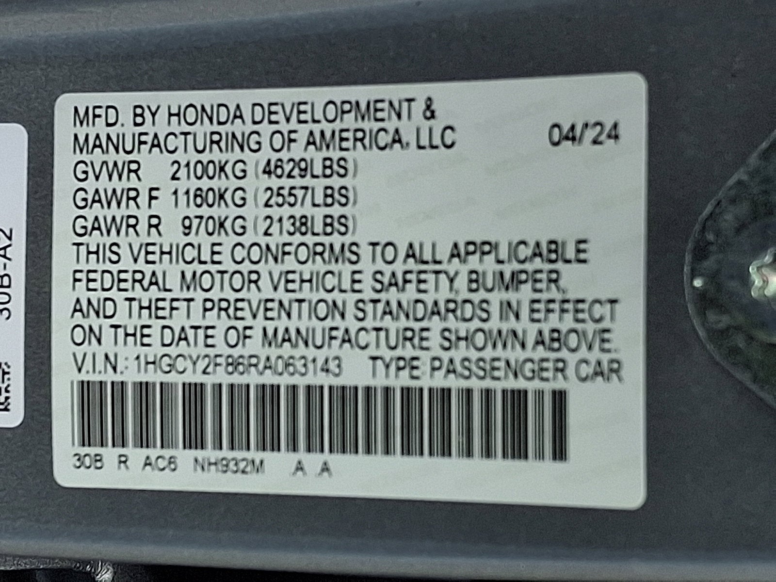 2024 Honda Accord Hybrid Touring