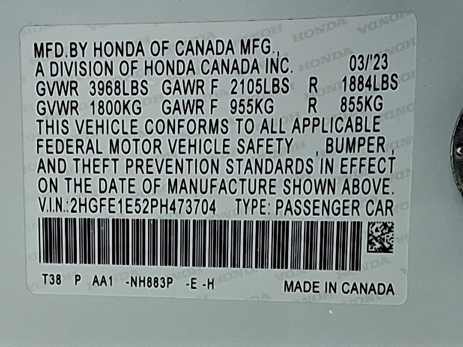 2023 Honda Civic Si Sedan