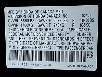 2024 Honda Civic Sedan Sport