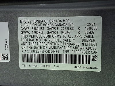 2024 Honda Civic Sedan Sport