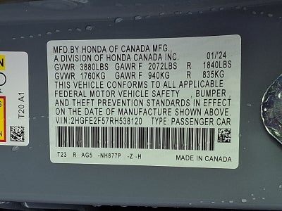 2024 Honda Civic Sedan Sport