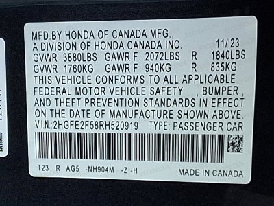 2024 Honda Civic Sedan Sport