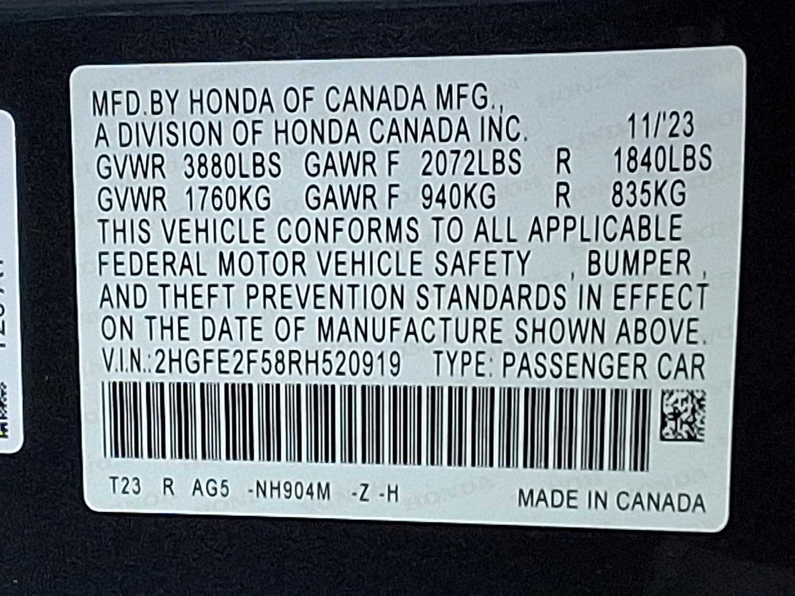 2024 Honda Civic Sedan Sport