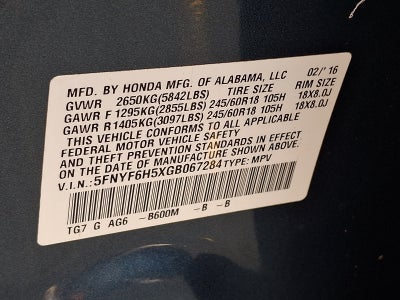 2016 Honda Pilot EX-L