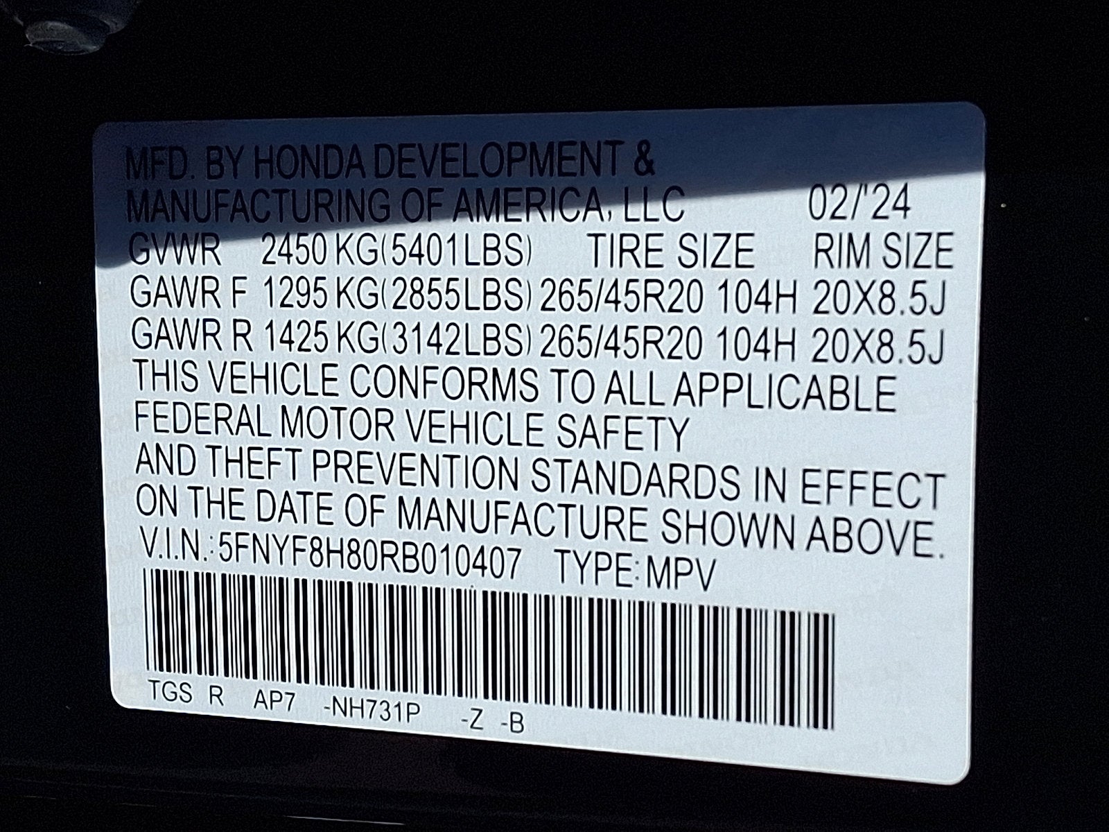 2024 Honda Passport Black Edition