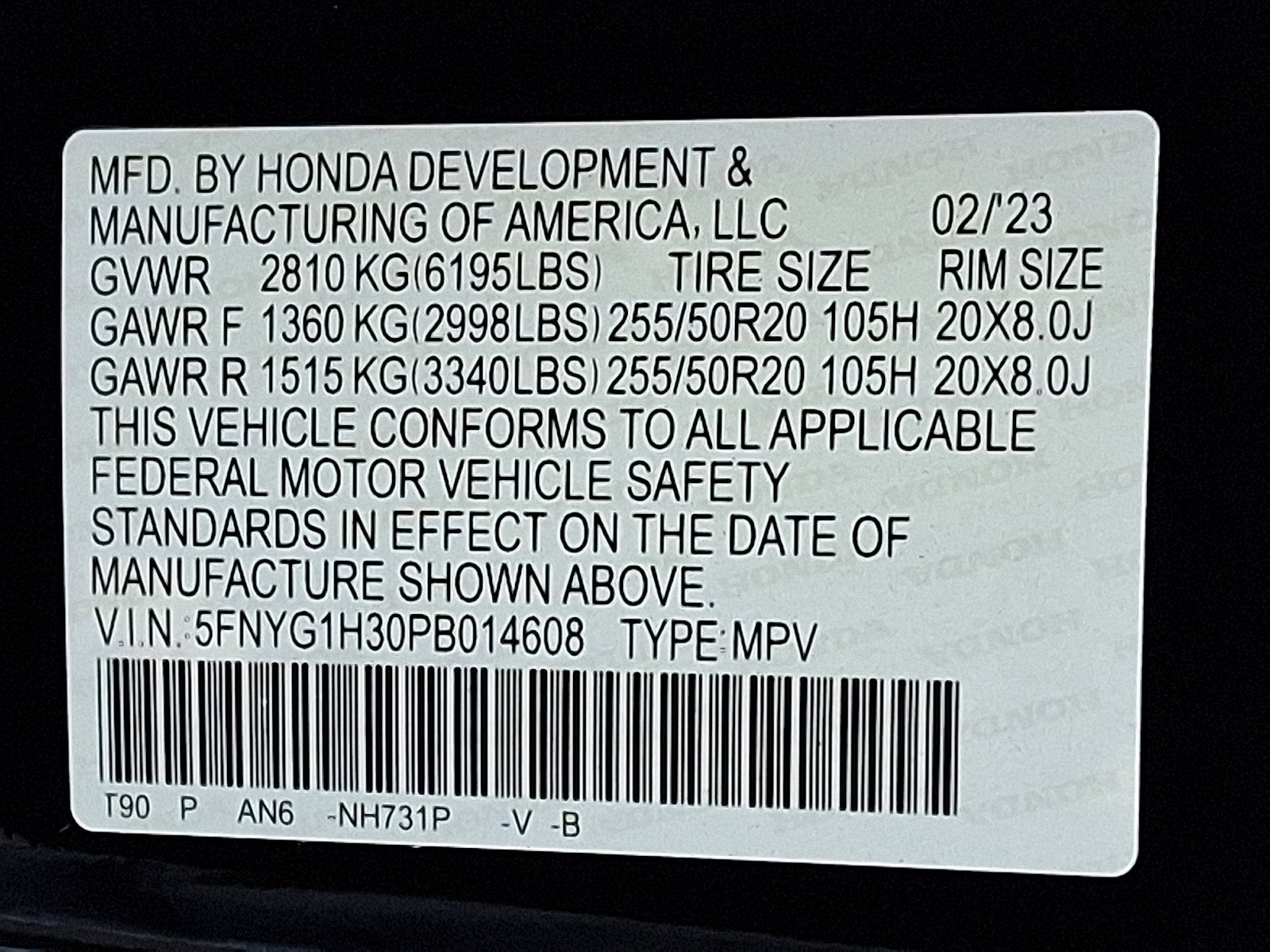 2023 Honda Pilot Sport