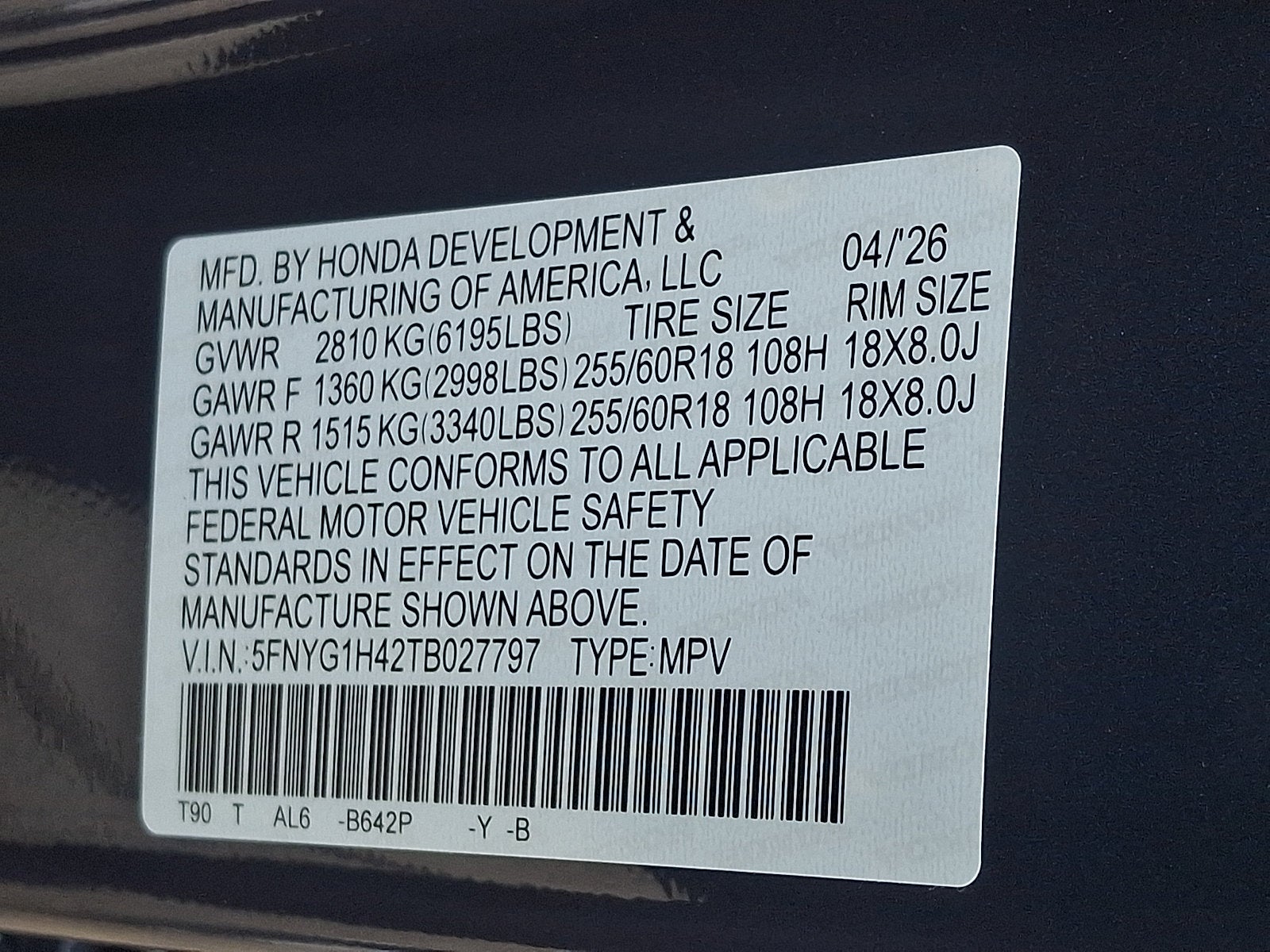 2026 Honda Pilot EX-L