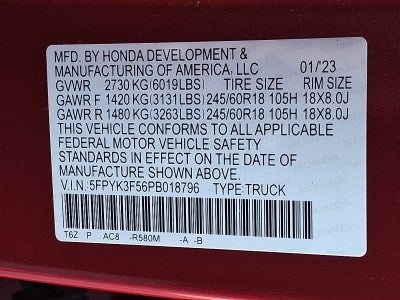 2023 Honda Ridgeline RTL