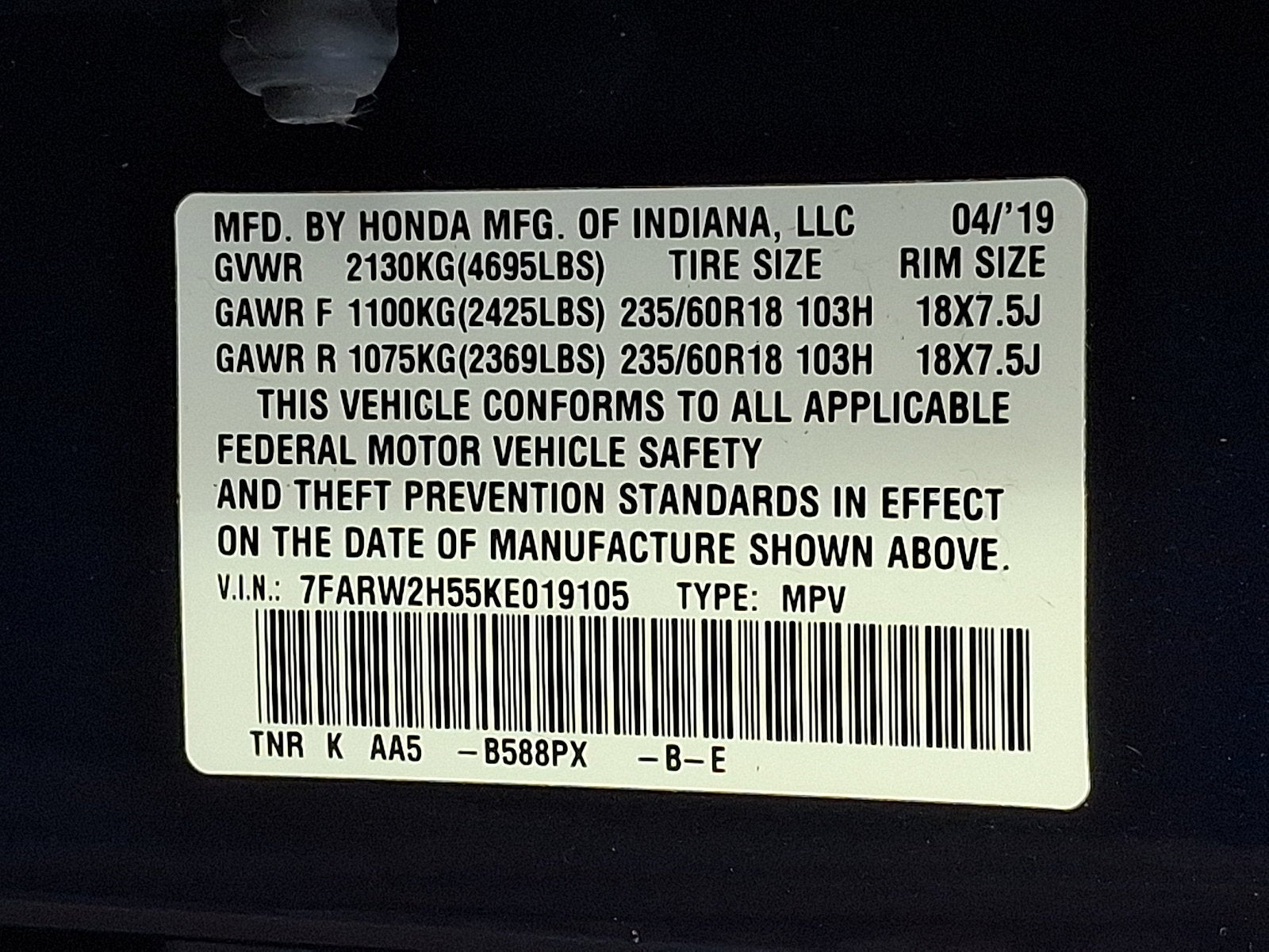 2019 Honda CR-V EX