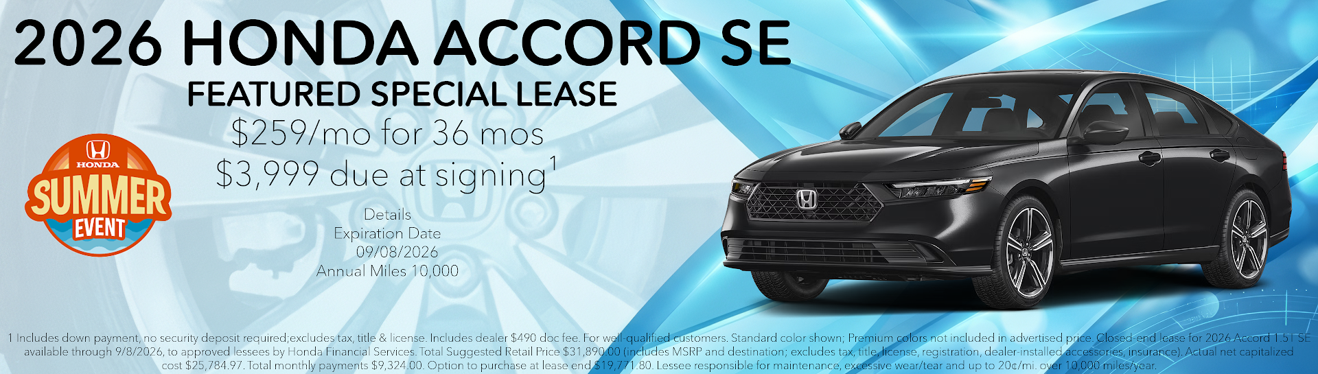 Honda Accord Lease Offer
