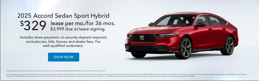 2025 Accord Sedan 2.99% APR - JL Freed Honda