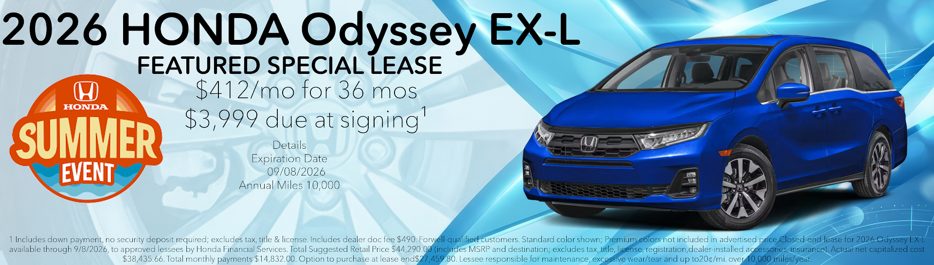 Honda Odyssey Lease Offer